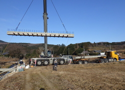 農村空間整備事業 東筑波地区 一号農道橋梁上部工事　発注者：茨城県県南農林事務所 施工中