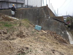 平成29年度　石岡中学校　敷地改修外構工事　平成30年3月竣工　発注者：石岡市　着工前