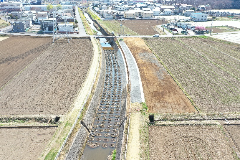 工事名：03県単河防　護岸修繕工事 令和5年3月竣工 発注者：茨城県土浦土木事務所 完成2